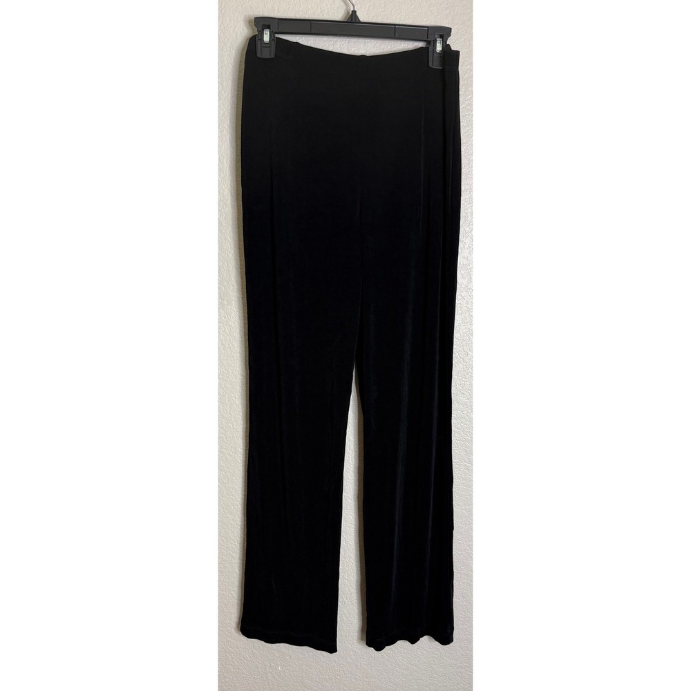 Chicos 2 US Large Travelers Regular Pants Black Slinky‎ Straight Leg Pull On